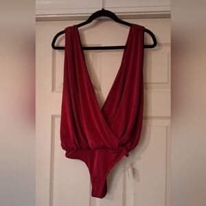 NWT Gorgeous Raspberry Draped Intimately Free People Body Suit